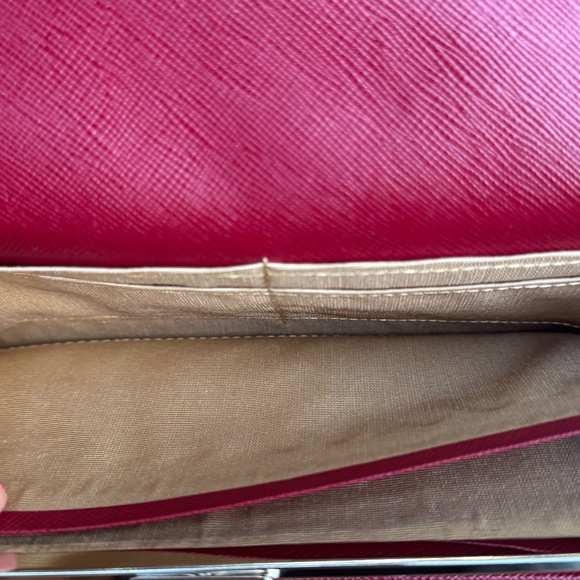 Burberry Check Canvas & Leather Continental Wallet – Red Trim - Picture 4 of 5